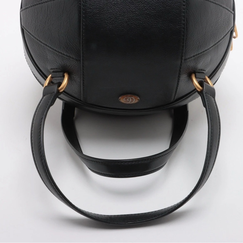 Gucci Basketball Shaped Hand Bag - Black Leather - Picture 5 of 11
